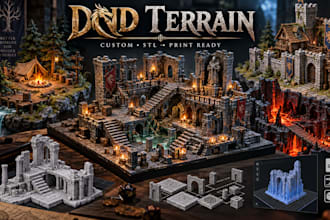 design custom dnd terrains, tabletop terrains and 3d printable stl files