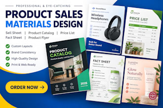 design sell sheet, product catalog, price lists, fact sheet and product flyer