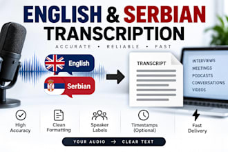 create english or serbian transcription