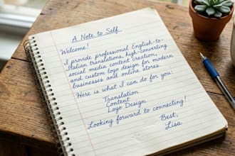 offer professional english to italian translation services engaging social me