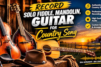 record solo fiddle, mandolin, guitar for country song