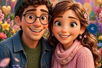 creat a stunning 3d pixar cartoon portrait from your photo