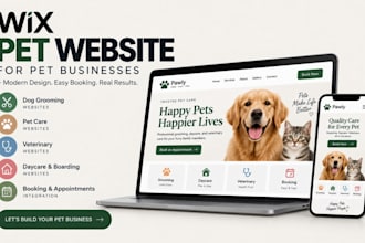 design wix pet website for dog grooming, pet care, daycare and booking service