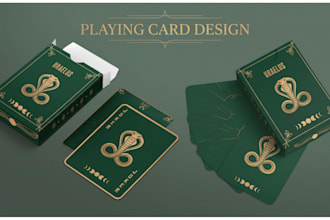 illustrate custom playing card game poker card deck illustration card box mockup