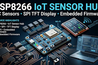 develop esp8266 iot sensor hub with i2c and spi tft display