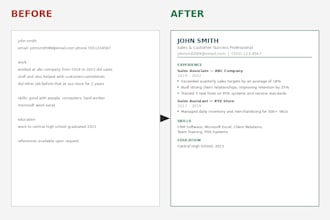write a professional ats friendly resume or CV