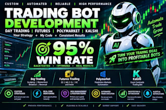 create a custom day trading bot, futures trading bot, polymarket bot, kalshi bot