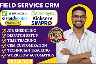 setup servicem8 razorsync fieldroutes kickserv workflow automation workiz simpro