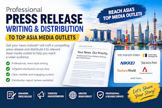 write and distribute press release to top asia media outlets