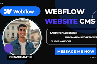 build webflow website cms webflow landing page SEO automation client handoff