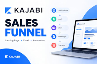 build a kajabi sales funnel, landing page and email automation
