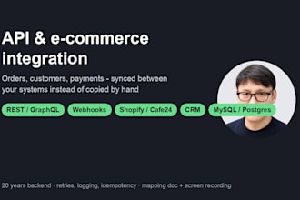 integrate rest apis payments or ecommerce data with your backend or CRM