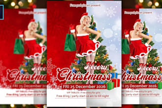 design christmas church flyer, event poster, invitation, holiday greeting card