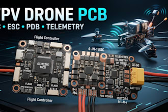 design fpv drone pcb, flight controller, esc, pdb and telemetry