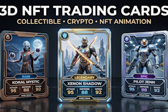 design 3d nft trading card collectible card nft card animation crypto membership