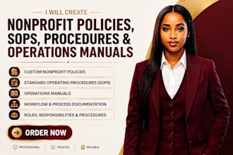 create custom nonprofit sops, policies, procedures and operations manuals