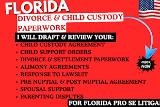 draft florida divorce, child custody, prenup alimony lawsuits, divorce lawyer