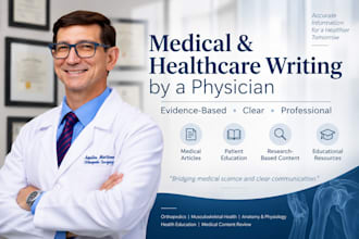 write medical and healthcare articles as an MD