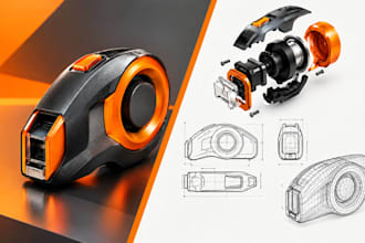 design product illustration and technical drawings for your product