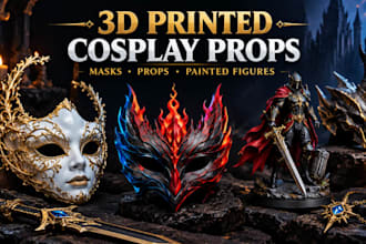 make detailed 3d printed cosplay props, masks and painted figures