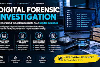 perform digital forensics, cyber investigation and forensic analysis with report