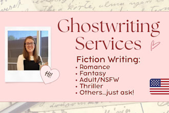 ghostwrite your fiction novel, novella, or short story