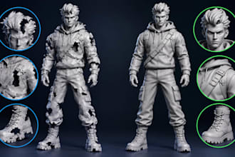 fix ai generated 3d models, model, fix, modify stl, 3mf or obj  for 3d printing