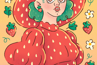 draw a cute and colorful kawaii portrait for you