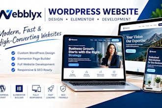 design wordpress website, wordpress elementor and wordpress website development