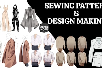 do professional sewing pattern making, clothing pattern design, and size grading