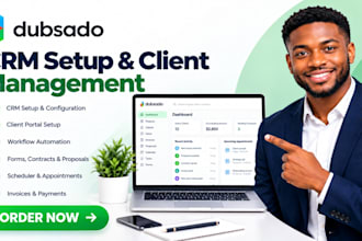 set up dubsado CRM, workflows, client onboarding and zapier automation