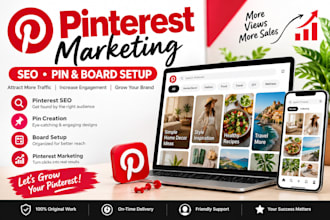 pinterest marketing, SEO, pin and board setup for growth