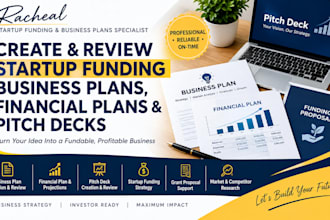create and review startup funding business plans financial plans and pitch deck