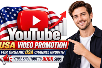 usa video promotion organic USA channel growth, ytube shoutout to 900k subs