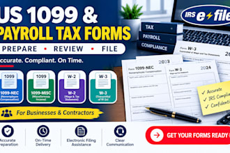 be your payroll expert for filling 941, w2, 1099 form 1099 misc w3 tax forms