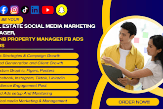 airbnb property manager fb ads leads, real estate social media marketing manager