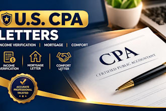 prepare and sign US CPA income verification, mortgage, comfort letter