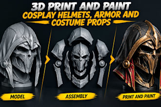 3d print and paint cosplay helmets, armor and costume props
