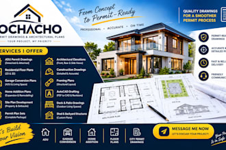 create adu permit drawing, floor plansand city permit plans