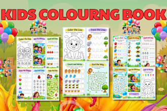 design custom colouring book, printable christmas workbook, redesign, amazon kdp