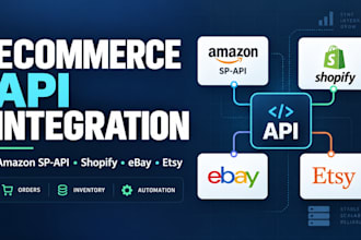 integrate amazon sp API, ebay, etsy and shopify API automation