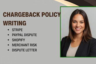 write chargeback policy, dispute resolution, refund policy, and fraud prevention