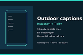 write 10 instagram or tiktok captions for outdoor brands