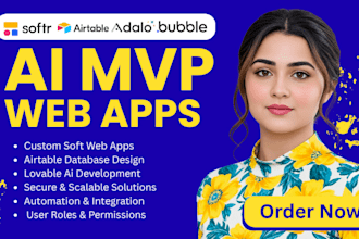 build a custom softr web app, client portal, or saas mvp bubble io adalo lovable