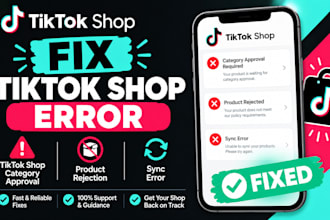 fix tiktok shop error tiktok shop category approval product rejection sync error