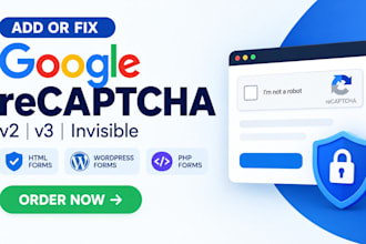 add or fix google recaptcha v2, v3, invisible for HTML, PHP, wordpress forms