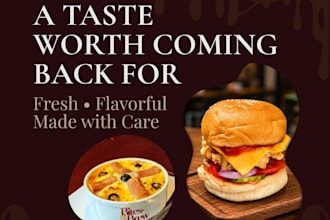 design professional restaurant and cafe social media posts