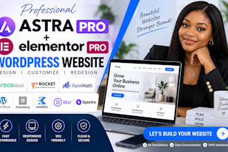 astra pro elementor pro wordpress website design and customization