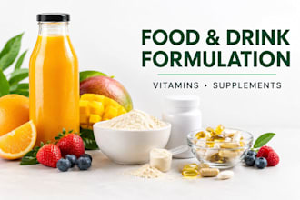 formulate a food products, drinks, vitamins and nutritional supplement