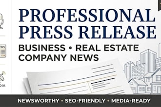write a newsworthy business, real estate or company press release